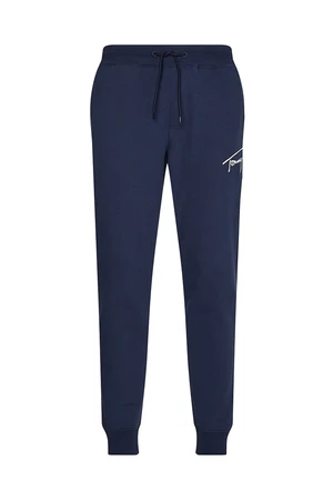 Tommy Jeans Tepláky - TJM SIGNATURE  SWEATPANT modré