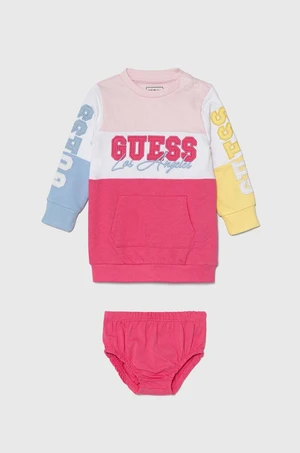 Dětské bavlněné šaty Guess fialová barva, mini, A4YK01 KA6R3