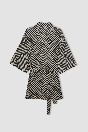 DEFACTO Fall in Love Patterned Cotton Kimono