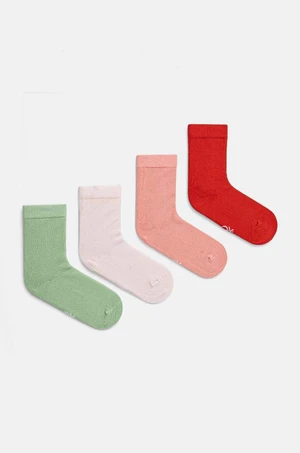 Ponožky United Colors of Benetton 4-pack růžová barva, 6GRD07028