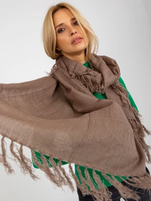 Lady's dark beige smooth scarf