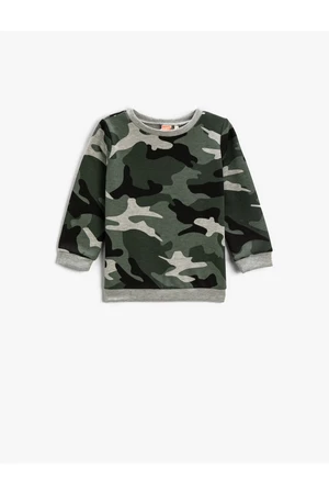 Koton Long Sleeve Sweatshirt with Printed Crew Neck