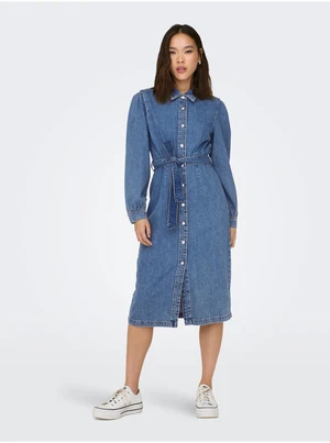 Blue Denim Shirt Midishdress ONLY Idun - Women