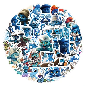 10/60Pcs Smurf Cat Sticker Graffiti Sticker Luggage Fridge Mobile Phone Notebook Waterproof Sticker Toys