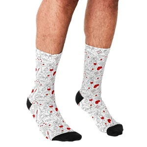 Funny Men's socks harajuku Nurse Medical Themed Printed hip hop Men Happy Socks cute boys street style Crazy Socks for men