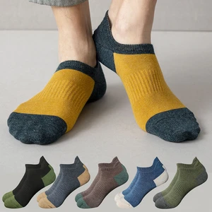 3pair/lot Men's Boat Socks Fashion High Quality Invisible Cotton Sock Breathable Elastic Sweat-absorbing No Show Business Sock