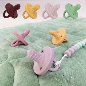 Baby Silicone Nipple Free Food Grade Silicone Safe Pacifier Baby Teether Kids Nipple Chewable Nursing Teething Goods