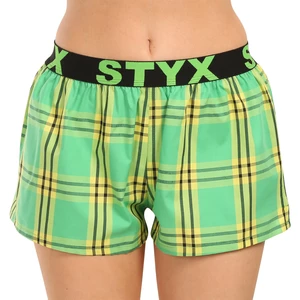 Green women's plaid boxer shorts Styx