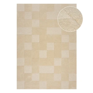 Beżowy dywan wełniany 290x200 cm Checkerboard – Flair Rugs