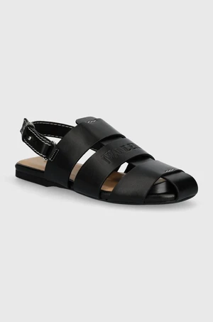 Kožené sandály JW Anderson Fisherman Sandal dámské, černá barva, ANW42215A