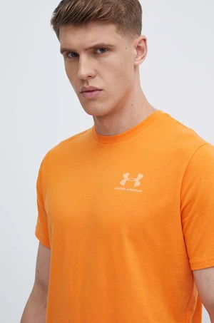 Tričko Under Armour oranžová barva, s potiskem, 1326799