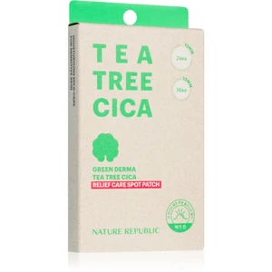 NATURE REPUBLIC Green Derma Tea Tree Cica Relief Care Spot Patch čisticí pleťové náplasti proti akné 60 ks