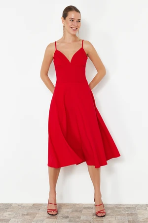 Trendyol Red A-Line Woven Dress