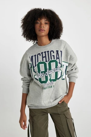 DEFACTO Oversize Fit Crew Neck Thick Sweatshirt