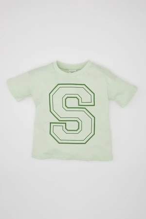 DEFACTO Baby Boy Crew Neck Printed Short Sleeve T-Shirt