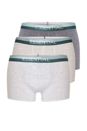 Trendyol Pack of 3 Patterned/Plain Cotton Boxers