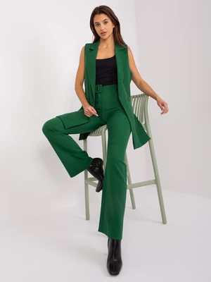 Dark green elegant set with bell bottoms