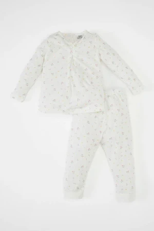 DEFACTO Baby Girl Floral Long Sleeve Cotton Pajama Set