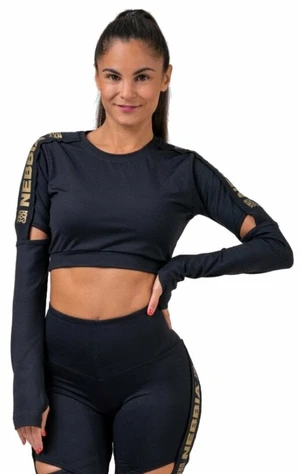 Nebbia Honey Bunny Crop Top Long Sleeve Black S Tricouri de fitness