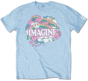 John Lennon T-shirt Rainbows Love & Peace Light Blue M