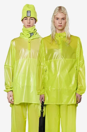 Nepromokavá bunda Rains Ultralight Anorak 18880 REFLECTIVE DIGITAL LIME zelená barva, přechodná, oversize