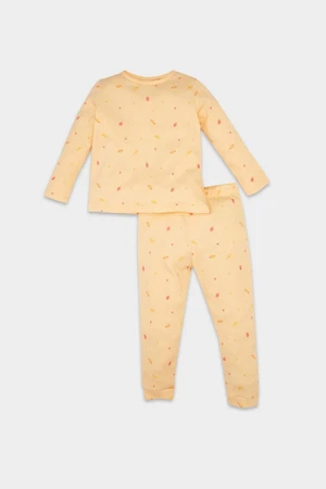 DEFACTO DFC - Baby Girl Patterned Long Sleeve Waffle Pajama Set