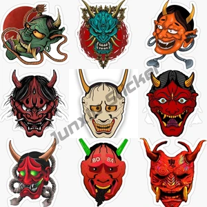 Japan Prajna Car Stickers Hannya Auto Decals Red Demon Decor The Whole Body Devil Bumper Vinyl Fuel Tank Motorcycle Accessories