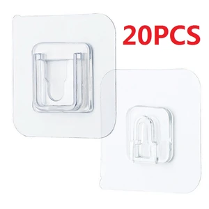 Multi-Purpose Hooks 5/10 Pairs Double-sided Adhesive Wall Hooks Waterproof Clothes Hats Towel Hooks Kitchen Bath Door Hooks