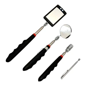 Inspection Mirror LED Light Telescoping Mirrors 360 Rotation Mechanic Tools Magnetic Mirror Telescopic Handle Repairing Tools