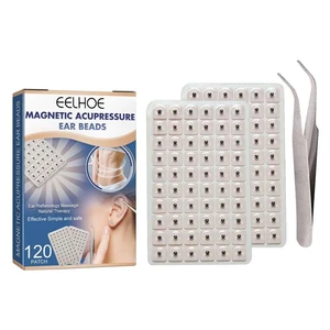 Acupunctures Ear Magnetic Seed 120PCS Auriculotherapy Patch Auricular Ear Press Seeds Ear Vaccaria Seeds Stickers Weight Loss