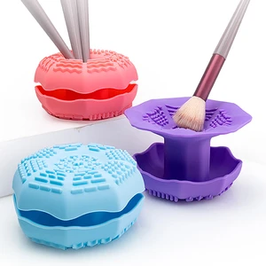 New Silicone Makeup Brush Washing Bowl Cosmetic Brush Cleaner Dying Holder Stand Multifunctional Brush Washer Make Up Remover