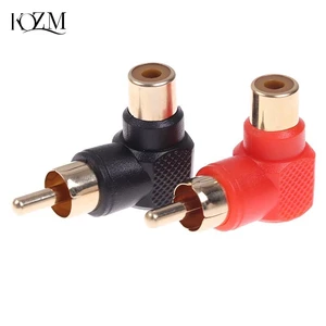 1/2Pcs 90 Degree RCA Right Angle Connector Plug Adapters Male To Female M/F 90 Degree Elbow Audio Adapter