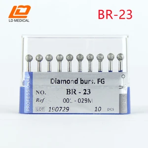 Dental Diamond Burs 001-029M Round Shape Burs BR-23 Blue Rings Medium High Quality Dentistry Grinding Tools