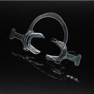 1 pc Orthodontic Dental Plastic Mouth Opener Transparent Cheek Retractor with Handle C shape Cheek Lip Retractor