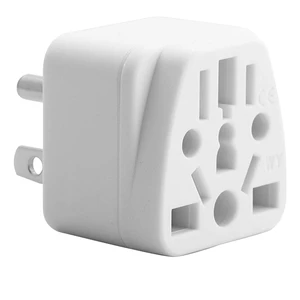 US Travel Plug Adapter EU/UK/AU/In/CN/JP/Asia/Italy/Brazil To USA (Type B), 3 Prong USA Plug, Charger Converter