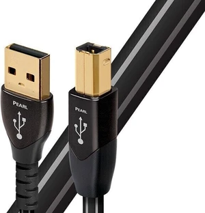 AudioQuest Pearl 5 m Biela-Čierna Hi-Fi USB kábel