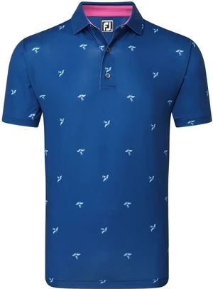 Footjoy Thistle Print Lisle Deep Blue XL Polo-Shirt
