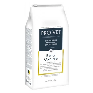 PRO-VET Renal/Oxalate granule pre psy s chronickými poruchami 1 ks, Hmotnosť balenia (g): 2,5 kg