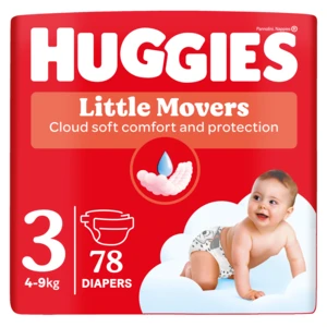 HUGGIES® Little Movers plenky 3 (4 - 9 kg) 78 ks