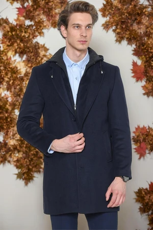 PLT8376 DEWBERRY MEN'S COAT-DARK NAVY BLUE