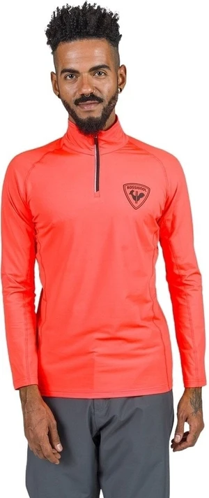 Rossignol New Hero Classique Half Zip Baselayer Neon Red L Sweat à capuche