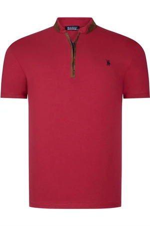 T8571 DEWBERRY ZIPPERED MEN'S T-SHIRT-PLAIN BURGUNDY