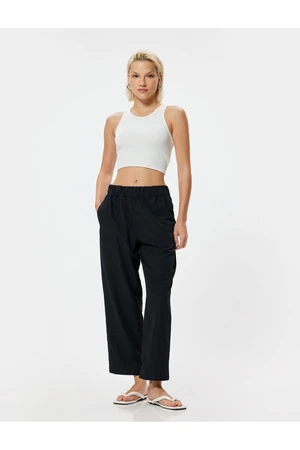 Koton Wide Leg Trousers Standard Waist with Pockets