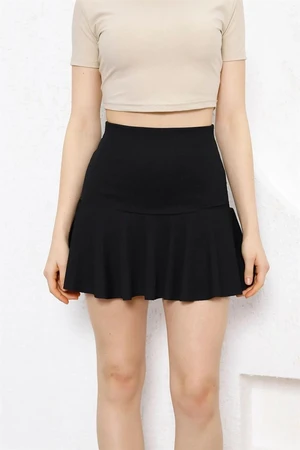 40688 Dewberry Women Mini Shorts Skirt-BLACK