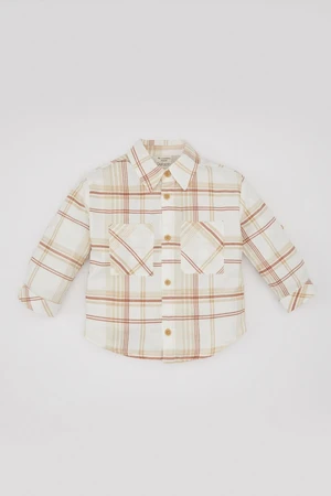 DEFACTO Baby Boy Twill Checkered Long Sleeve Shirt