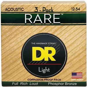 DR Strings RPM-12 Rare 3-Pack Corzi chitare acustice