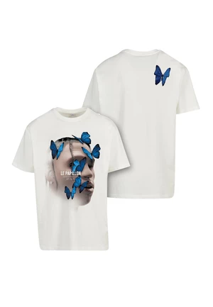 Bílé bílé tričko Le Papillon Oversize