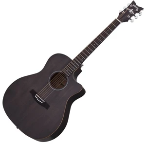 Schecter Deluxe Acoustic Satin SeeThru Black Guitarra Jumbo