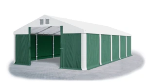 Garážový stan 6x8x3m střecha PVC 560g/m2 boky PVC 500g/m2 konstrukce ZIMA Bílá Zelená Bílé