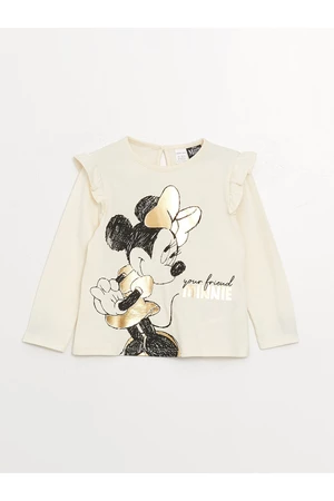 LC Waikiki Crew Neck Minnie Mouse Printed Baby Girl T-Shirt